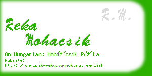 reka mohacsik business card